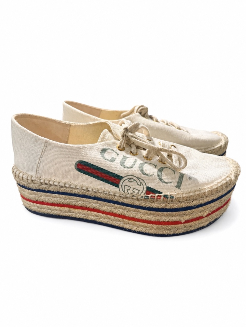 GUCCI Canvas Printed Espadrilles